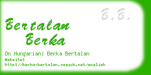 bertalan berka business card